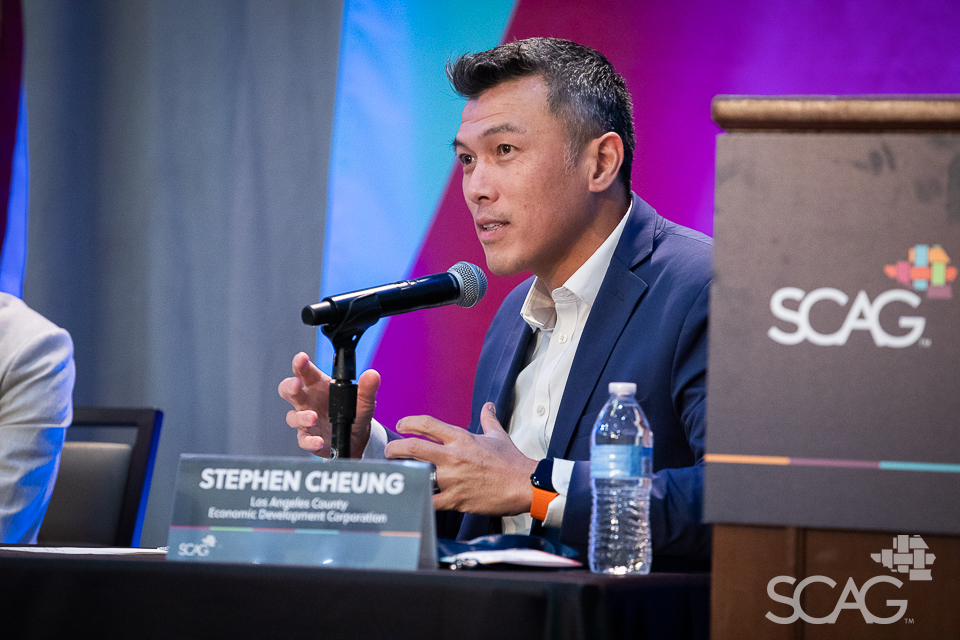 Panelist discussing fostering a healthy local economy.