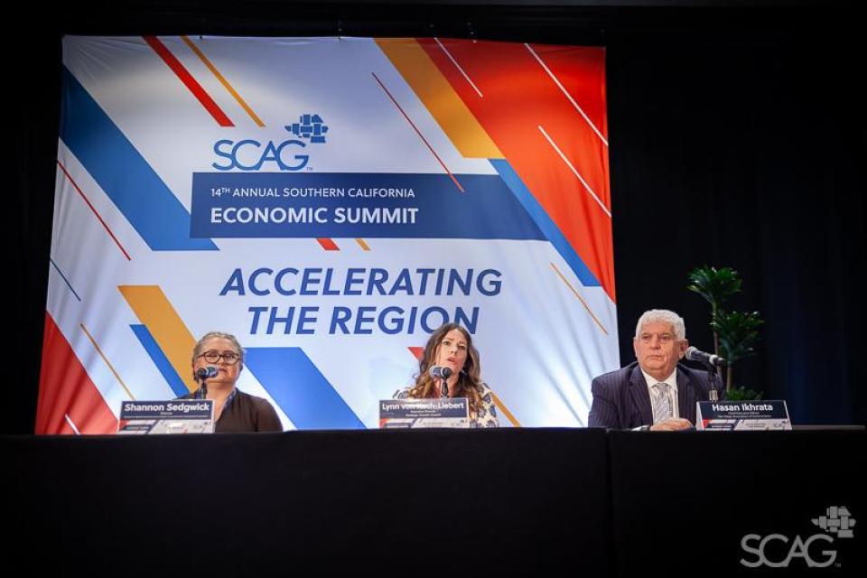 Panel presentations at the Economic Summit.