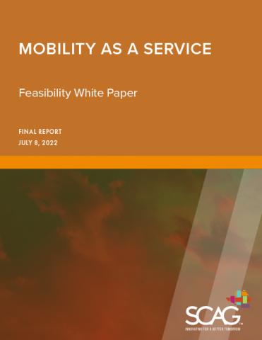 Document cover with orange text, SCAG logo, and abstract background.