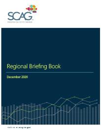 Regional Briefing Book cover, December 2020, with SCAG logo and line graph design.